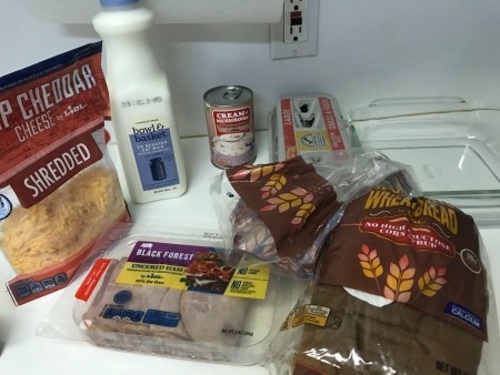 Ingredients for Ham, Egg and Cheese Bake