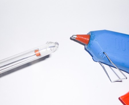 Gluing the end of the funnel.