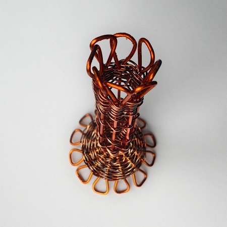 The finished copper wire holder.