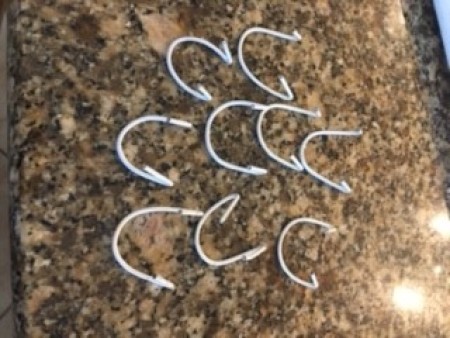 Making loops with a wire hanger.