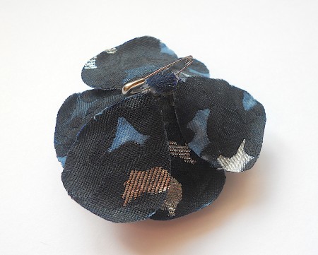 Fabric Rose Brooch - pin glued to back of brooch