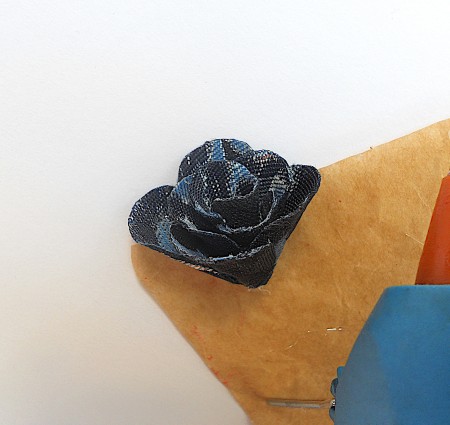 Fabric Rose Brooch - adding petals