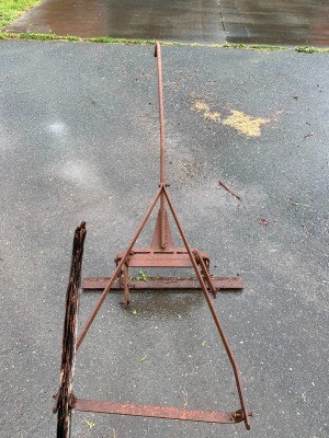An old metal plow.