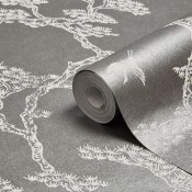 A metallic roll of wallpaper.