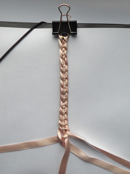 Braiding the ribbons together.