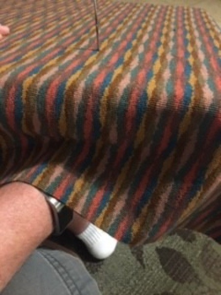 Attaching the buttons to the fabric.