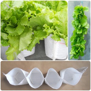 Vertical garden pots made from polypropylene.