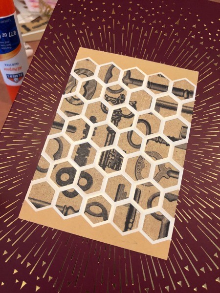 Making a recycled Mother's Day card.