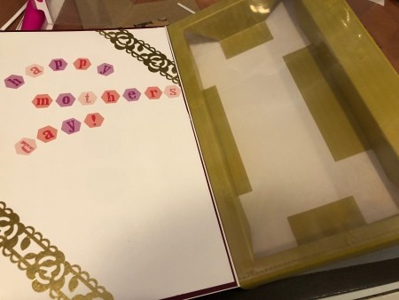 Making a recycled Mother's Day card.