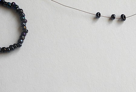 string seed beads on wire