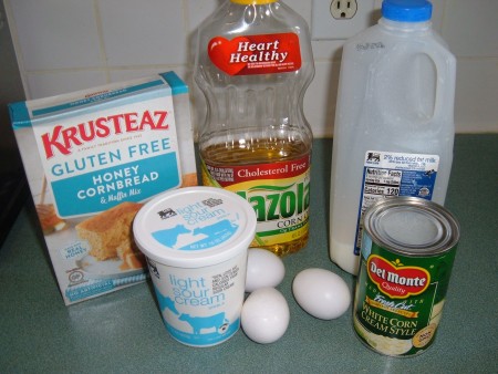 Ingredients for Sour Cream Cornbread (Gluten Free)