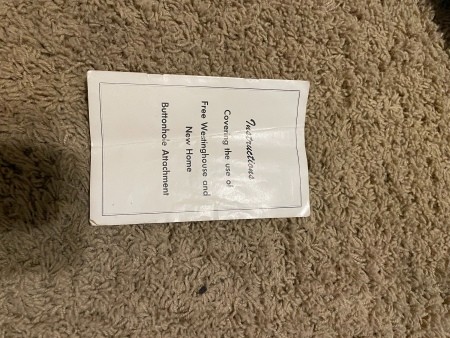 A flyer that came with a sewing machine.