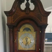 A tall grandfather clock.