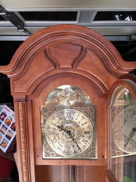 Close up of the clock face.