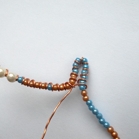 Forming a bend in the wire.