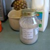 Buckwheat waffle mix in a reusable jar.