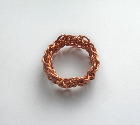 The completed copper ring.