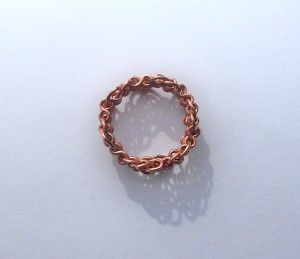 The completed copper ring.