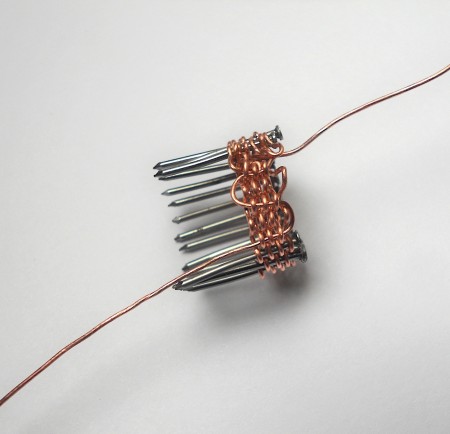 Finishing the copper ring.