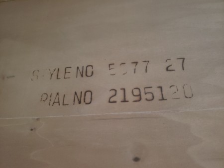 The serial number of a Lane cedar chest.