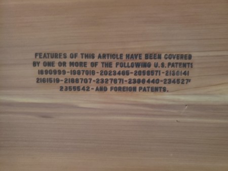 Markings on the Lane cedar chest.