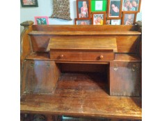 An old wooden desk.