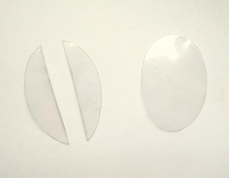 Cutting clear plastic pieces out for the ends.