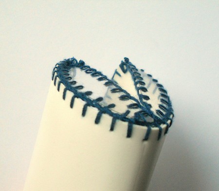 Showing the finished side of the bottle.