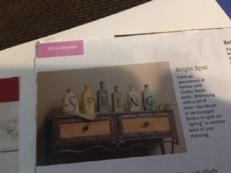 An bottle decorating idea in a magazine.