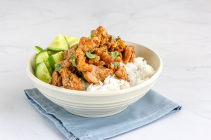 A bowl of Instant Pot Lemongrass Chicken (Ga Kho Sa)