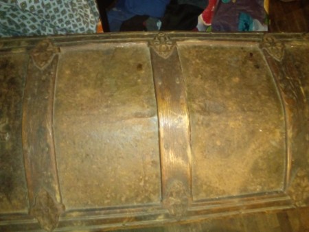 An old wooden chest.