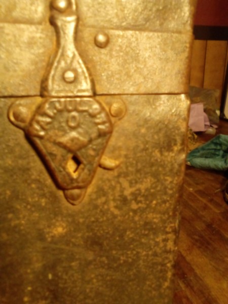 An old wooden chest.