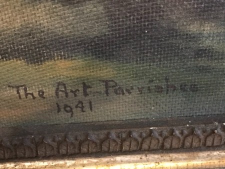 The signature on a painting.