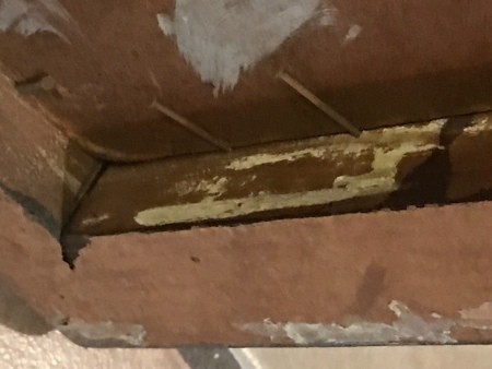 The back of a painting.