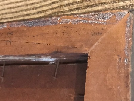 The back of a painting.