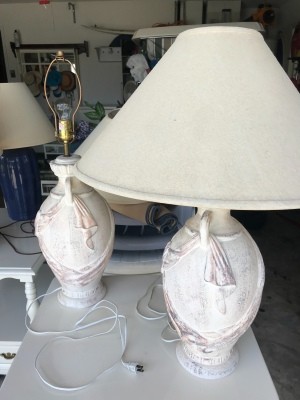 Two decorative lamps.