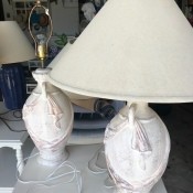 Two decorative lamps.