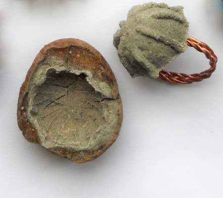 Removing the concrete ring from the potato mold.