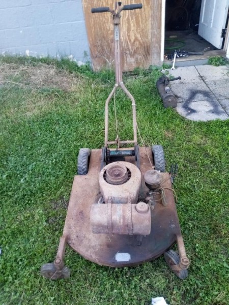 An old gas powered mower.