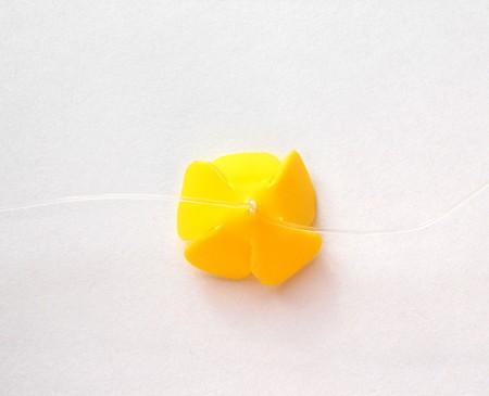 The back of a plastic flower.