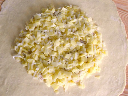 Adding fillings to the placinte.