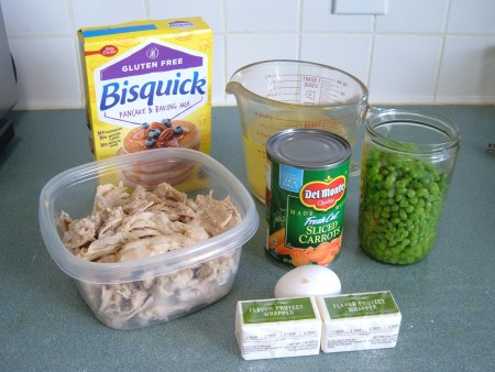 Ingredients for Gluten Free Chicken Pot Pie