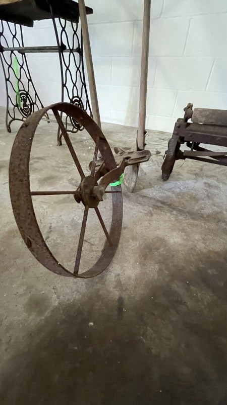 The wheel on a plow.