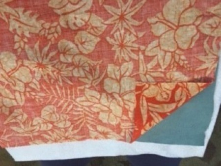 Matching two different colors of fabric.