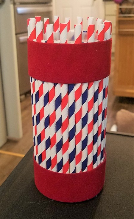 Adding ribbon to the top and bottom of the stars.