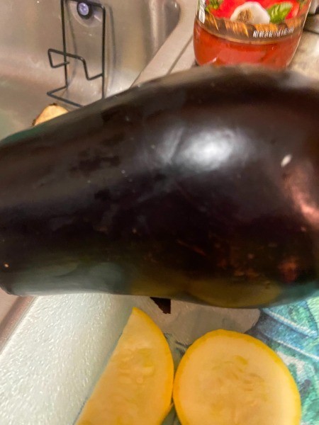 A whole eggplant.