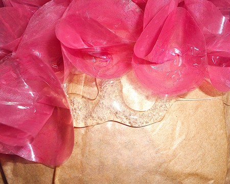 Attaching the folded circles to the paper.