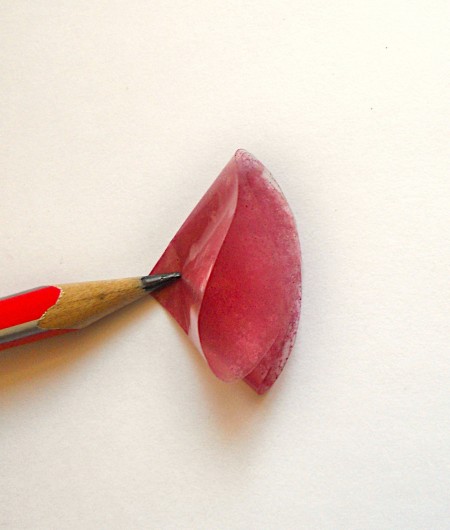 Fold the circles into a conical shape.