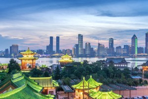 A view of the city of Shenzhen, China.