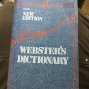The front cover of a dictionary.